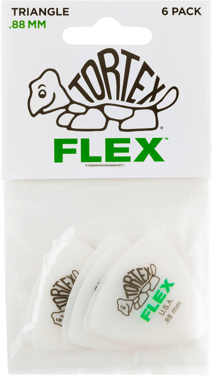Player’s Pack de 6 médiators Dunlop Tortex Flex Triangle 0.88mm 456P88