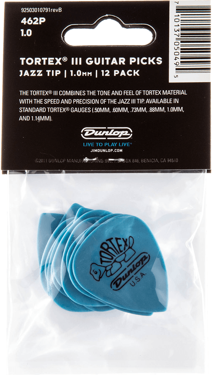 Player’s Pack 12 médiators Dunlop Tortex TIII 1.00 mm 462P100
