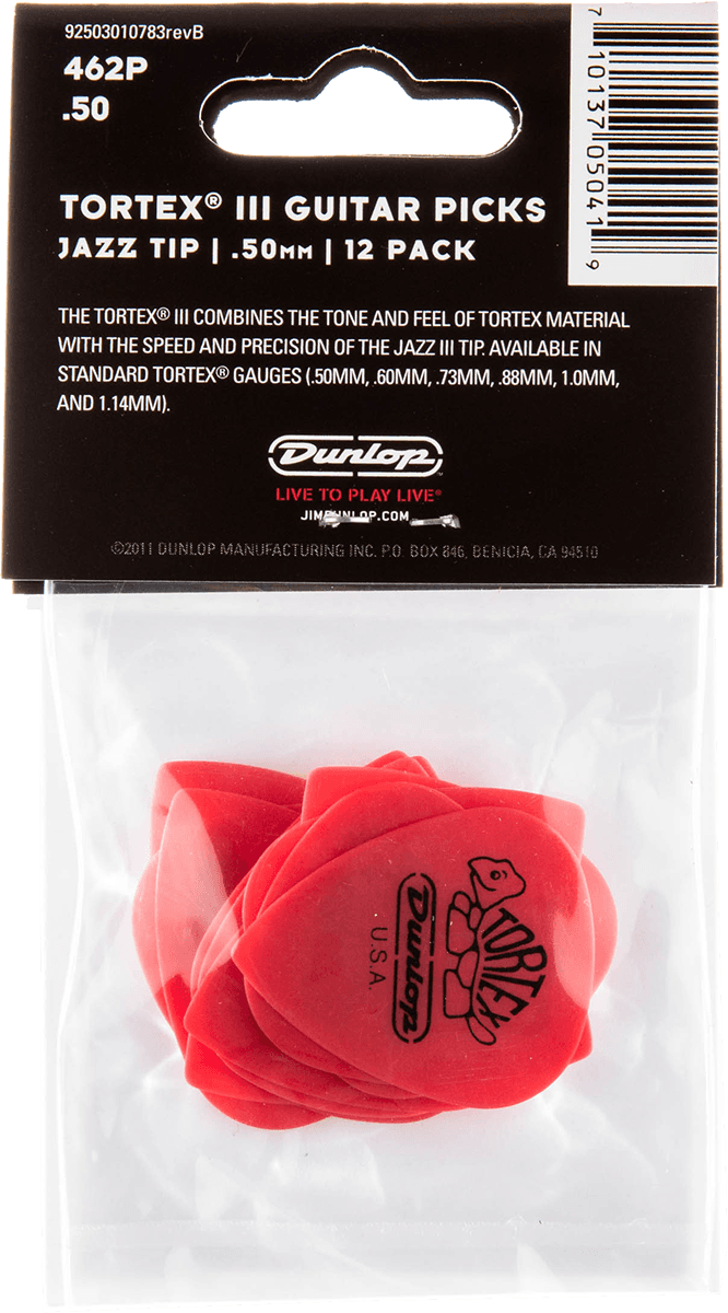 Player’s Pack 12 Médiators Dunlop Tortex T3 0.50 mm 462P50