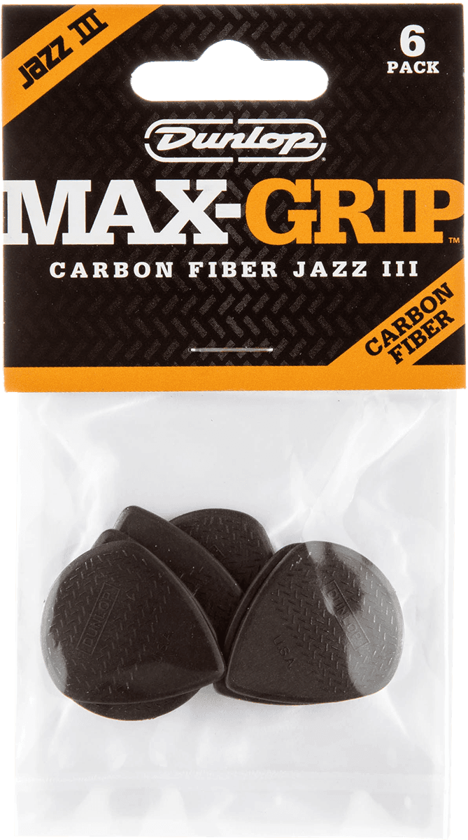 Player’s Pack de 6 médiators Dunlop Jazz III Carbon Fiber 471P3C