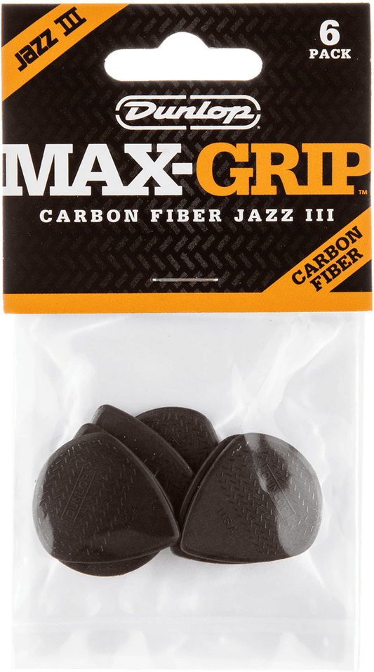 Player’s Pack de 6 médiators Dunlop Jazz III Carbon Fiber 471P3C