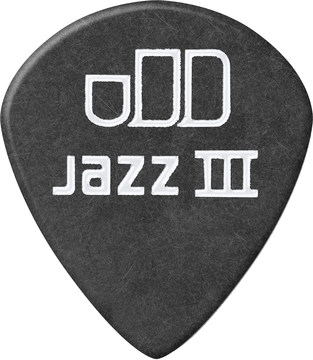 Player’s Pack de 12 médiators Dunlop Tortex Pitch Black Jazz III 1.35 mm 482P135