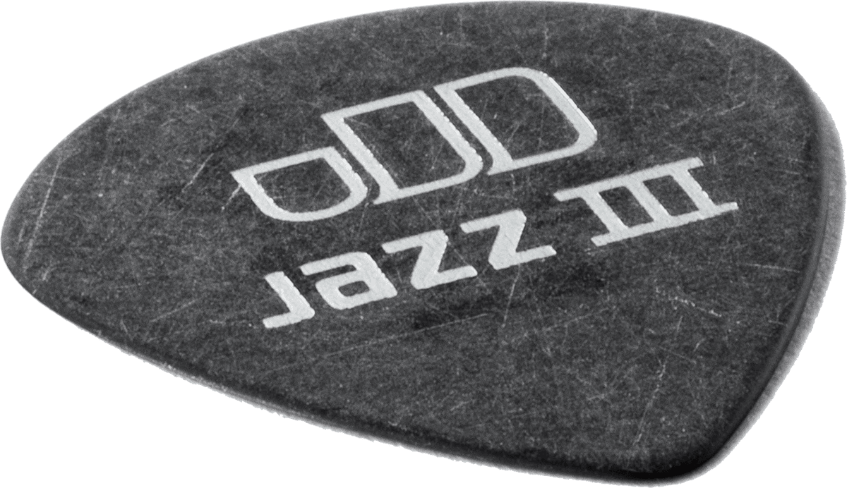 Player’s Pack de 12 médiators Dunlop Tortex Pitch Black Jazz III 1.35 mm 482P135