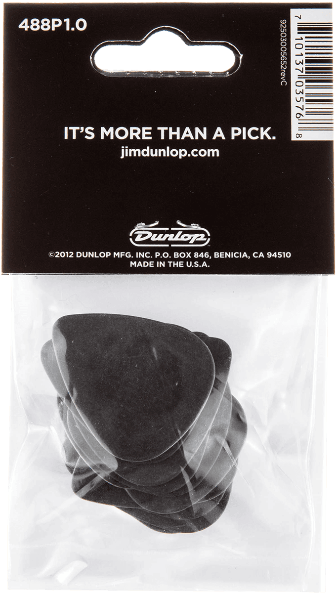 Players Pack de 12 médiators Dunlop Tortex Pitch Black 1.00mm 488P100