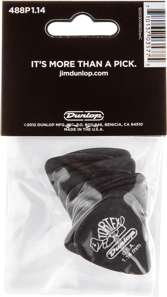 Players Pack 12 médiators Dunlop Tortex Pitch Black 1.14mm 488P114