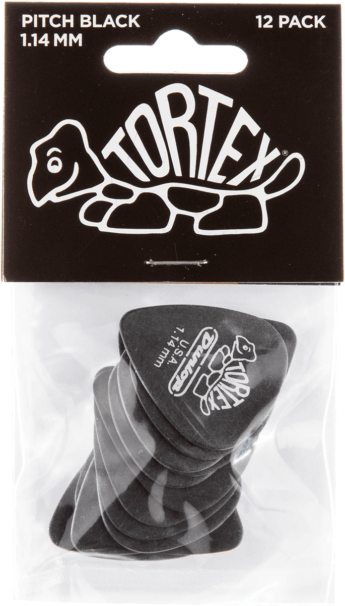 Players Pack 12 médiators Dunlop Tortex Pitch Black 1.14mm 488P114