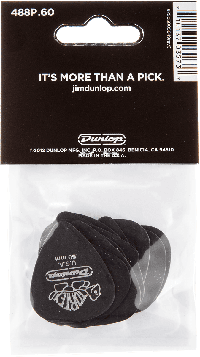 Player’s Pack 12 médiators Dunlop Tortex Pitch Black 0.60mm 488P60