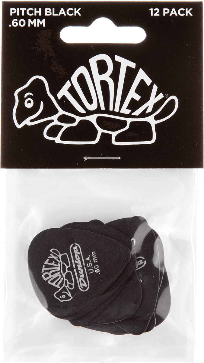 Player’s Pack 12 médiators Dunlop Tortex Pitch Black 0.60mm 488P60