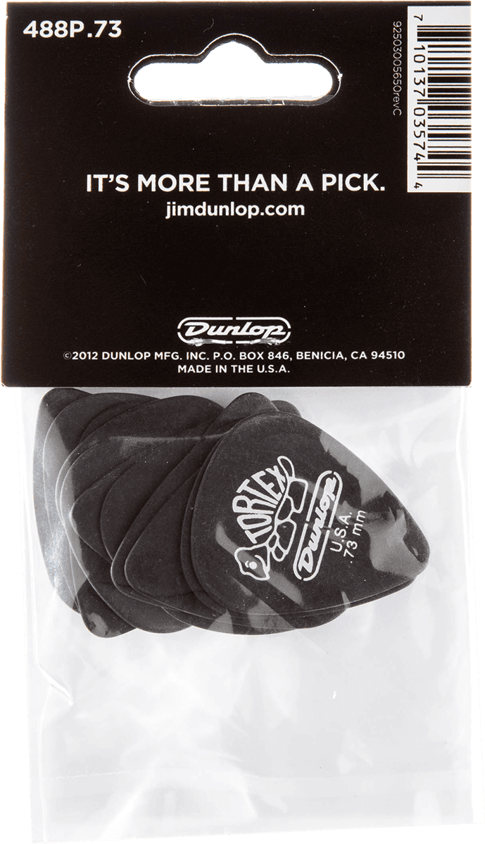 Player’s Pack 12 médiators Dunlop Tortex Pitch Black 0.73mm 488P73
