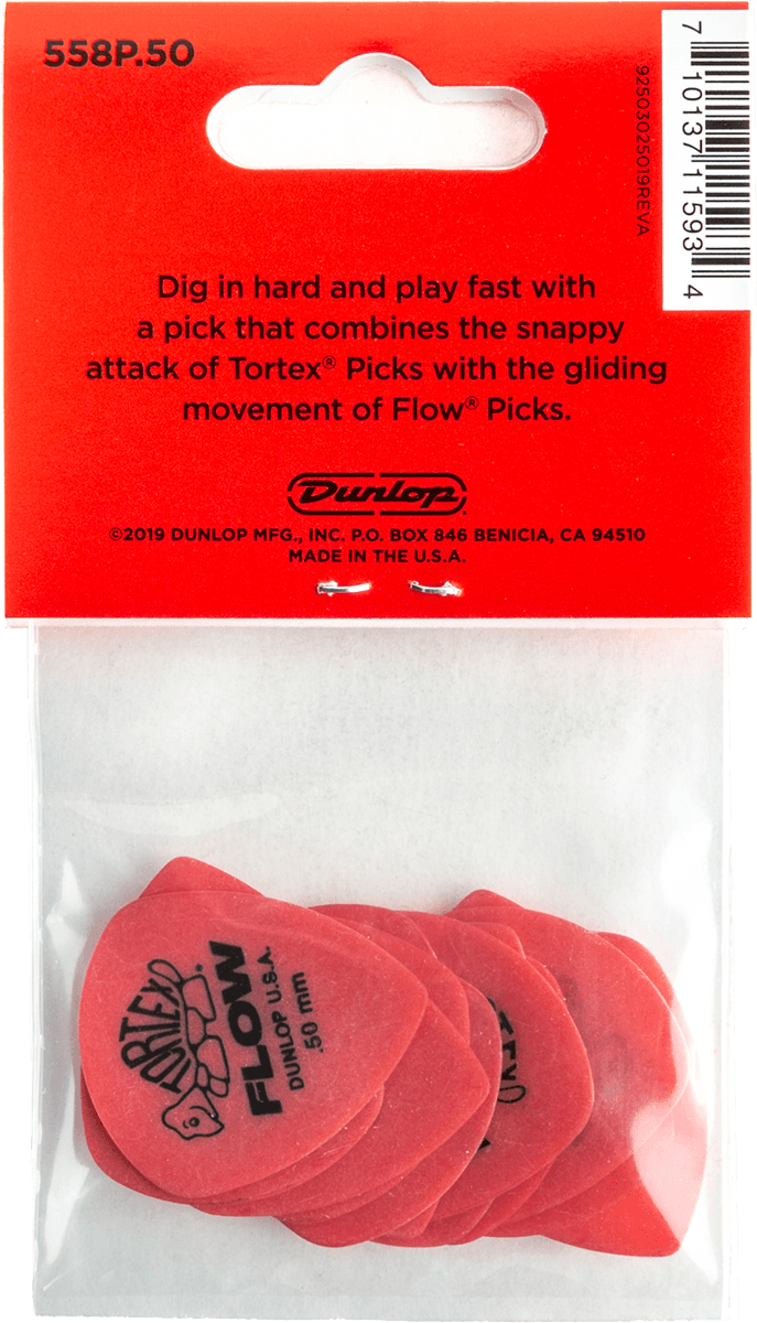 Player’s Pack 12 Médiators Dunlop Tortex Flow 0.50mm 558P050