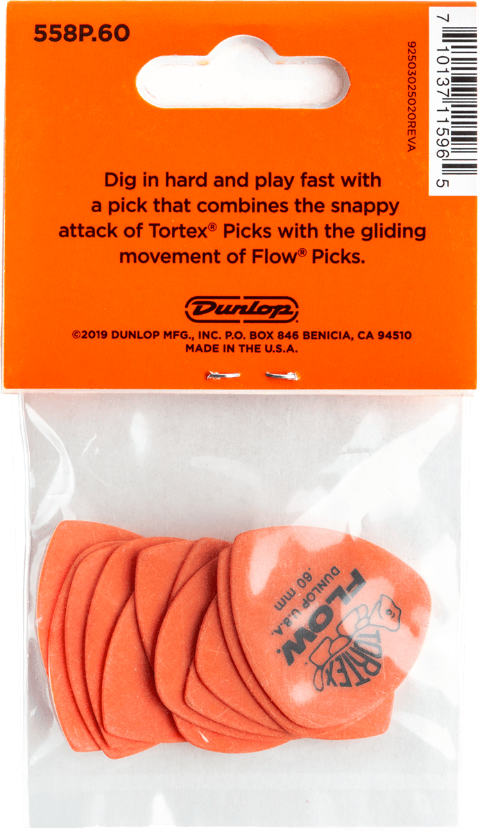 Player’s Pack 12 médiators Dunlop Tortex Flow 0.60mm 558P060