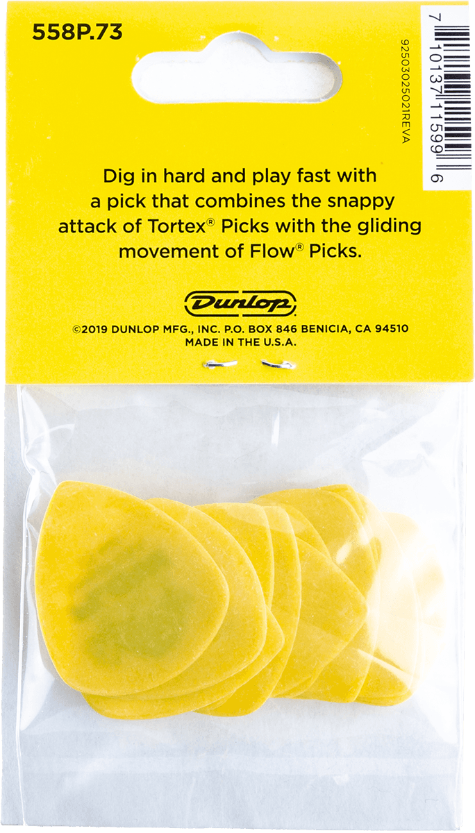 Player’s Pack 12 médiators Dunlop Tortex Flow 0.73mm 558P073