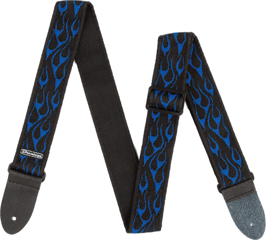 Courroie guitare Dunlop Jacquard Flamme Bleu D3811BL