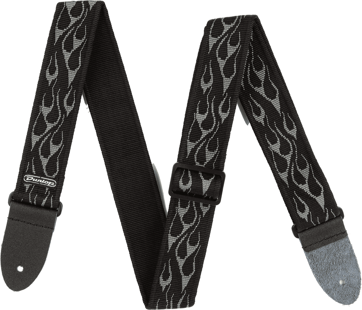Courroie guitare Dunlop Jacquard Flamme Gris D3811GY