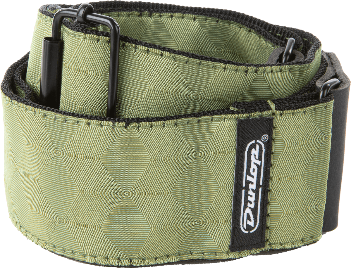 Courroie guitare Dunlop Jacquard Hexagon Echo Olive D6710