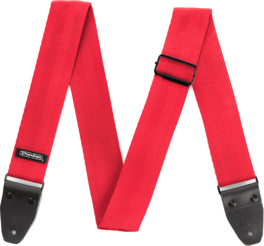 Jim Dunlop Deluxe Seatbelt Red DST7001RD – Courroie guitare rouge