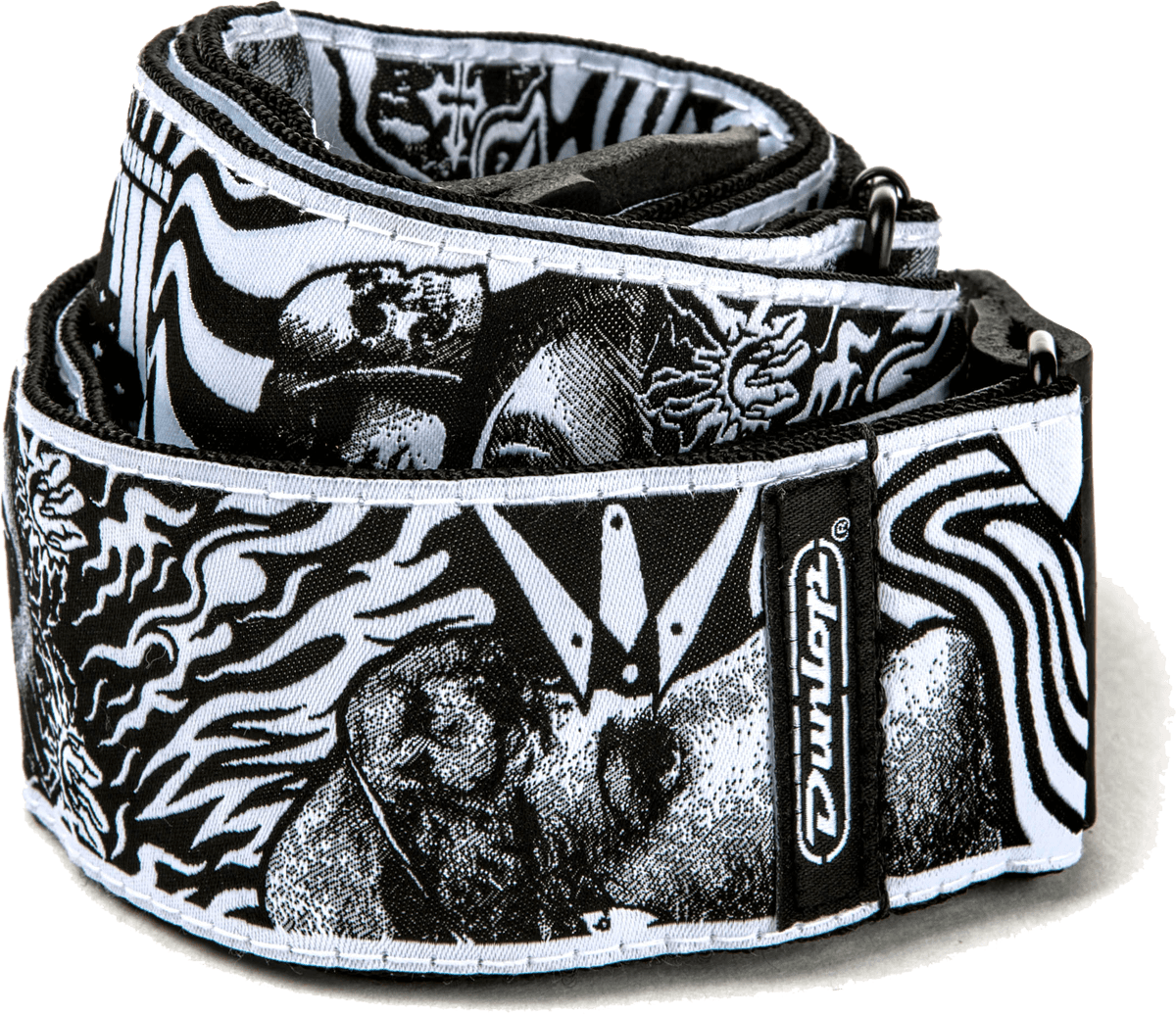 Jim Dunlop I Love Dust Skulls Black/White ILD04 – Courroie guitare