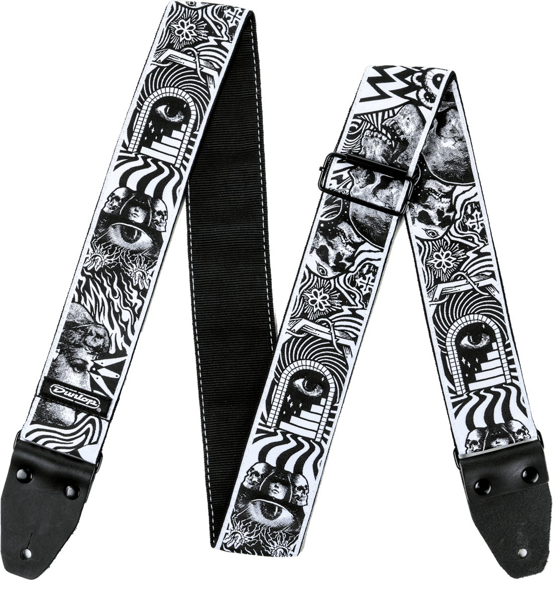 Jim Dunlop I Love Dust Skulls Black/White ILD04 – Courroie guitare