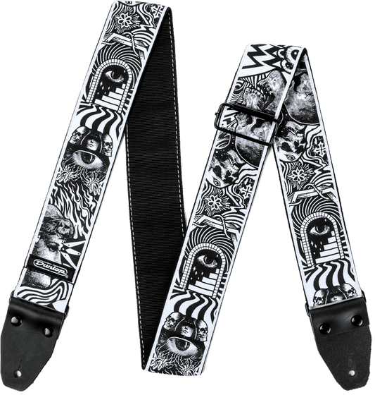 Jim Dunlop I Love Dust Skulls Black/White ILD04 – Courroie guitare