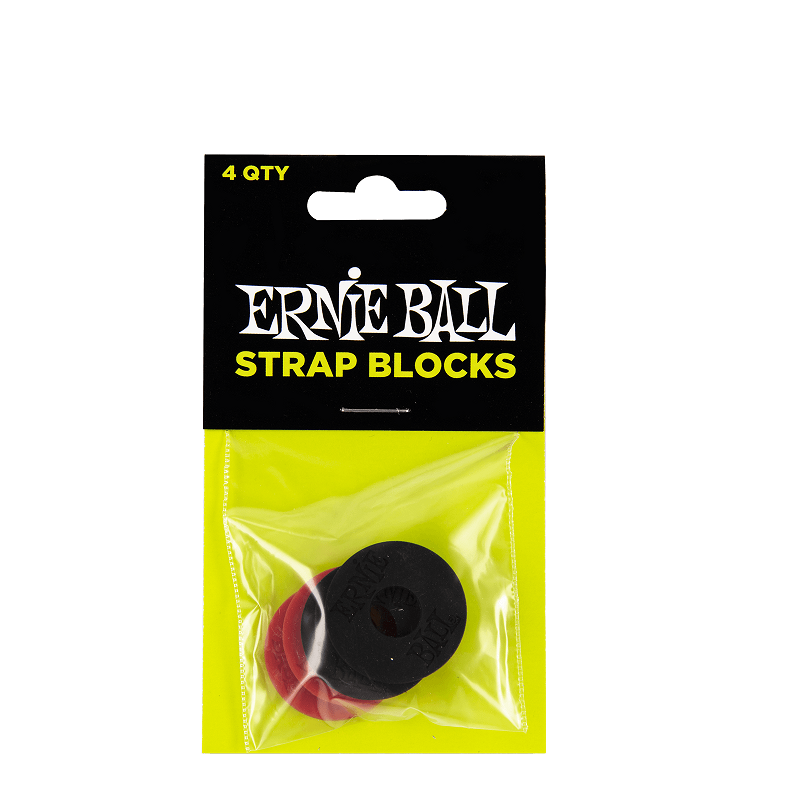 Pack de 4 Strap Blocks Ernie Ball 4603 – Noir & Rouge