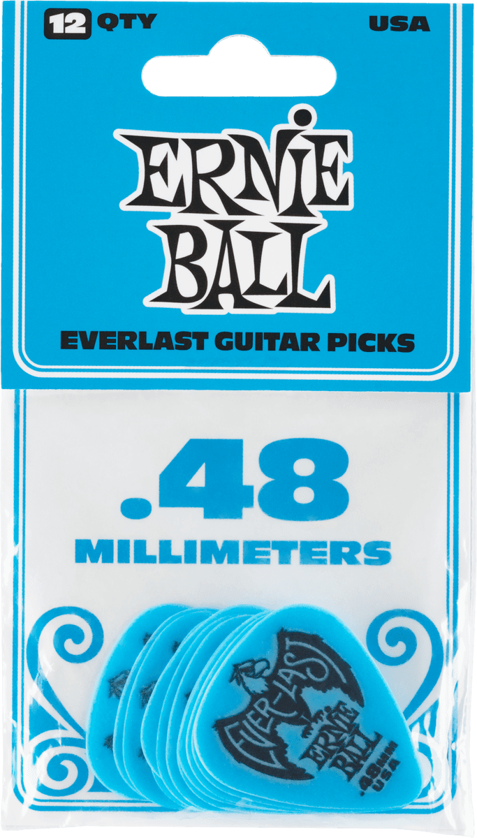 Ernie Ball 9181 Everlast – Pack de 12 médiators 0.48 mm