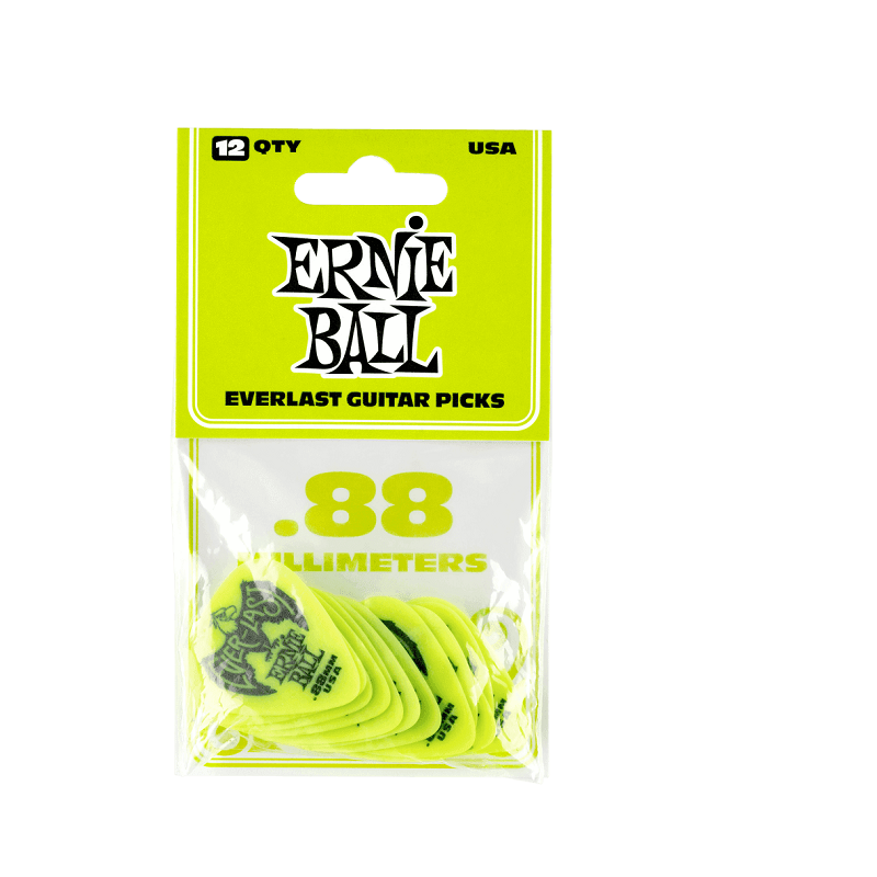 Pack de 12 médiators Ernie Ball Everlast 0.88 mm – Réf. 9191