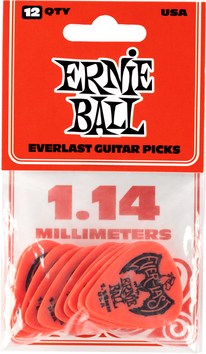 Pack de 12 médiators Ernie Ball Everlast – 1,14 mm - 9194