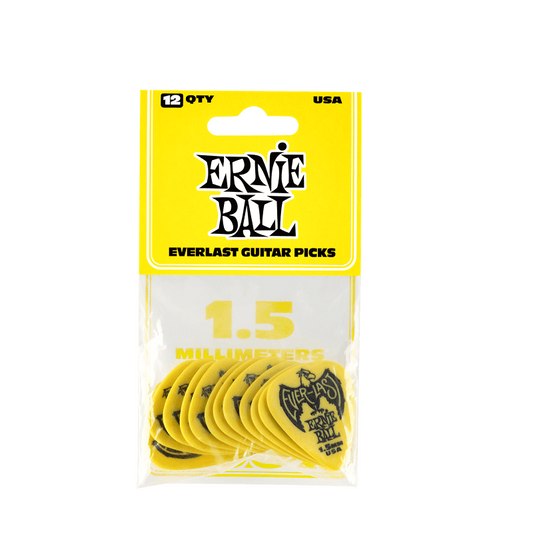Pack de 12 médiators Ernie Ball Everlast 1.5 mm – Réf. 9195