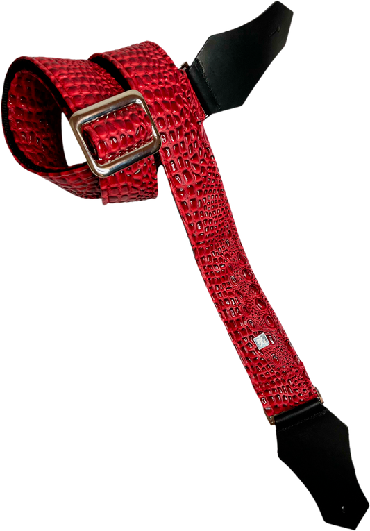 Courroie de guitare GET’M GET’M – Aussie Gator Dragon Red