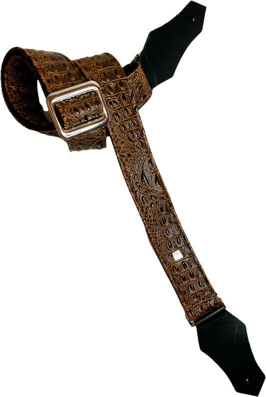 Courroie de guitare GET’M GET’M – Aussie Gator Mocha Brown