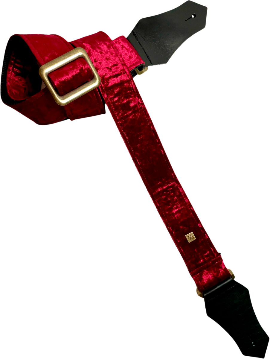 Courroie guitare Get’m Get’m – Crushed Velvet Burgundy (DESTOCKAGE)