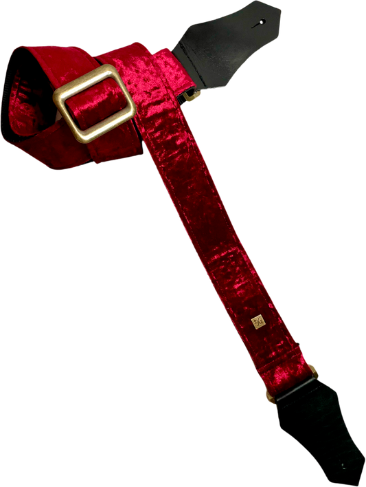 Courroie guitare Get’m Get’m – Crushed Velvet Burgundy (DESTOCKAGE)