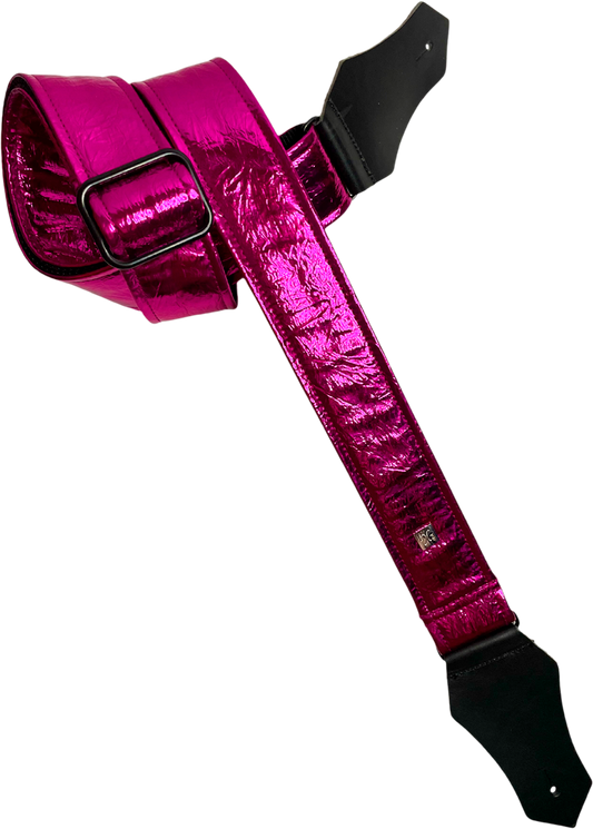 Courroie guitare Get'm Get'm Distressed Vernice – Fuchsia