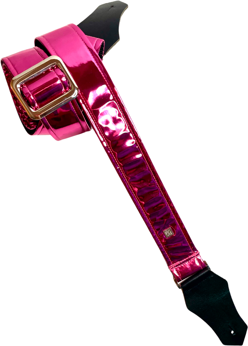 Courroie guitare Get'm Get'm – Mirror Reflective Collection – Fuchsia