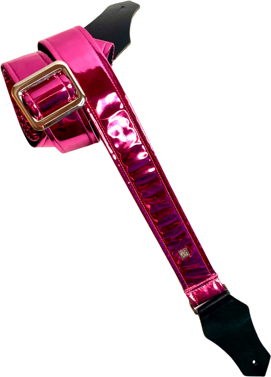 Courroie guitare Get'm Get'm – Mirror Reflective Collection – Fuchsia