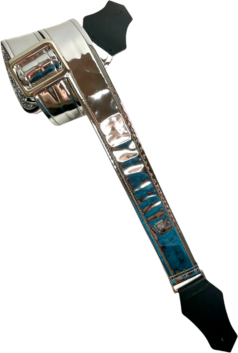Courroie de guitare Get’m Get’m – Mirror Reflective Collection – Silver