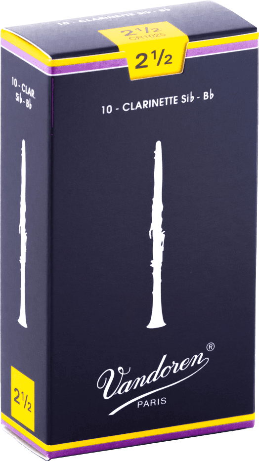 boite 10 anches CLARINETTE Sib VANDOREN TRADITIONNELLE CR 1025 - force 2.5