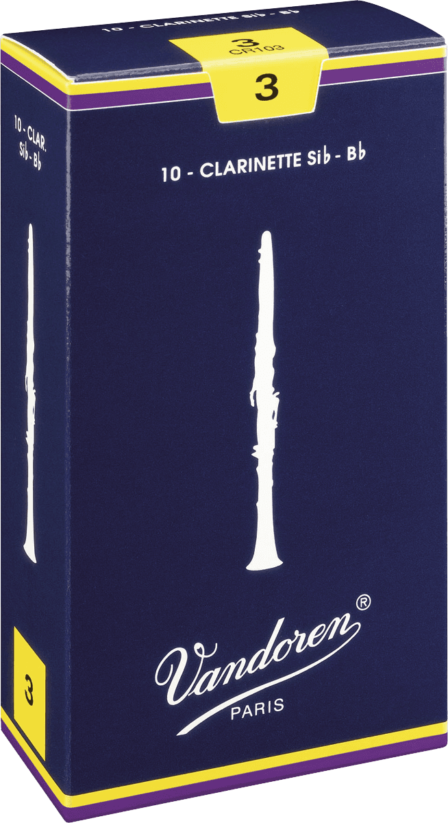 boite 10 anches CLARINETTE SIb VANDOREN TRADITIONNELLE CR 103 - force 3