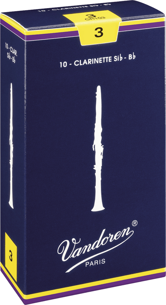 boite 10 anches CLARINETTE SIb VANDOREN TRADITIONNELLE CR 103 - force 3