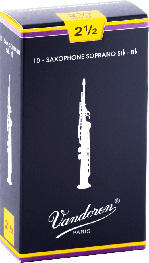 boite 10 anches saxophone soprano VANDOREN SIb TRADITION. SR 2025 - force 2.5