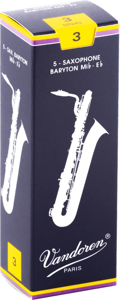 boite 5 anches saxophone Baryton VANDOREN MIb TRADITIONNELLE SR 243 - force 3