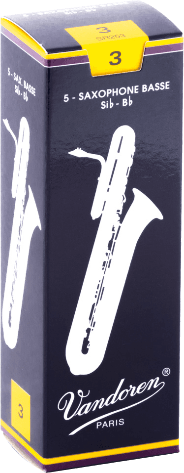 boite 5 anches saxophone Basse VANDOREN SIb TRADITIONNELLE SR 253 - force 3