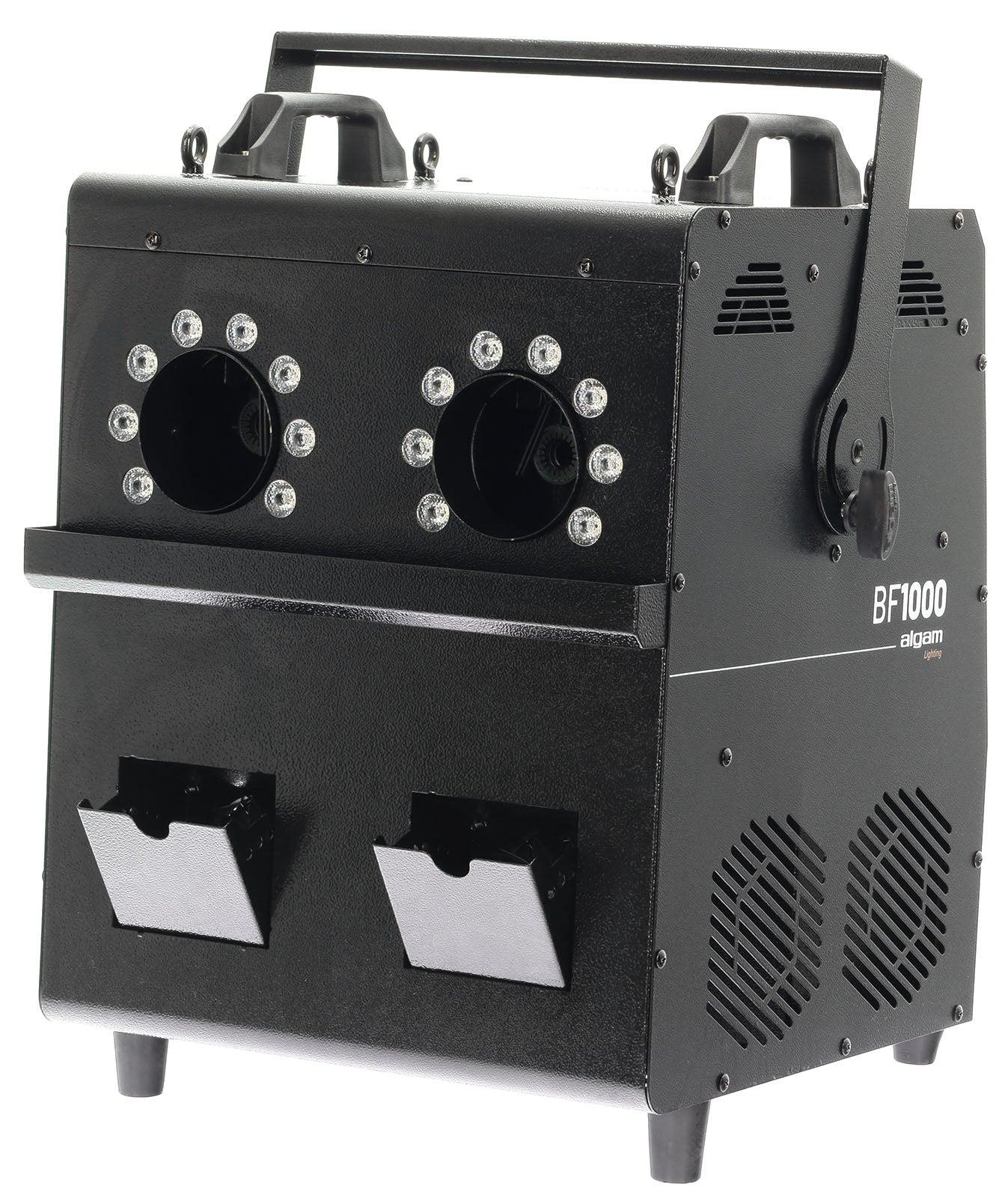 Machine à Bulles et Fumée Bubble Fog – 1000W, 2 sorties, 16 x 6 LED RGB ALGAM LIGHTING BF1000