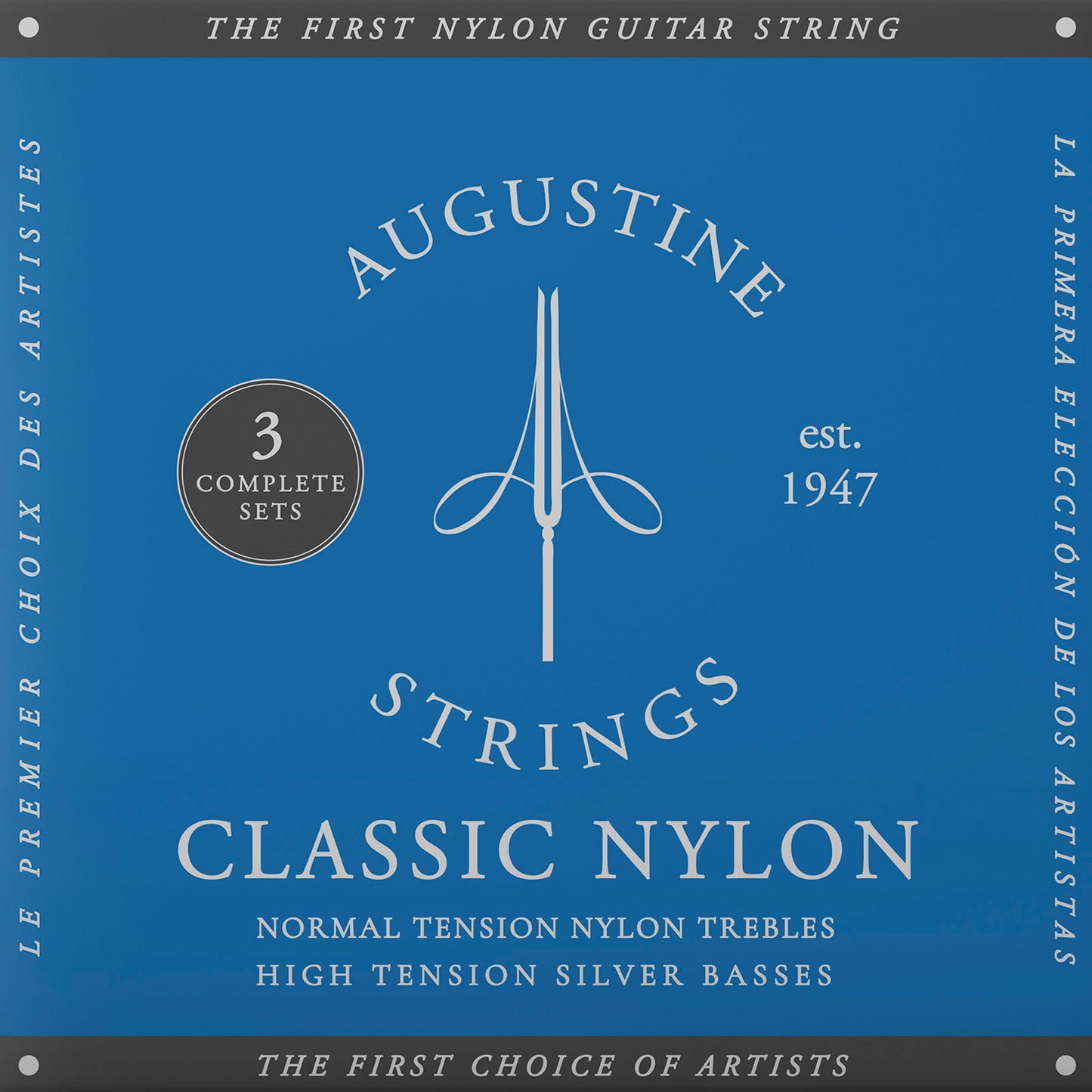 Pack de 3 jeux de cordes guitare classique AUGUSTINE Classic Bleu – Tirant Fort