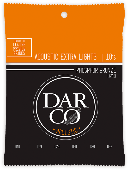 Jeu de cordes acoustique DARCO D210 – Phosphore Bronze – Extra Light