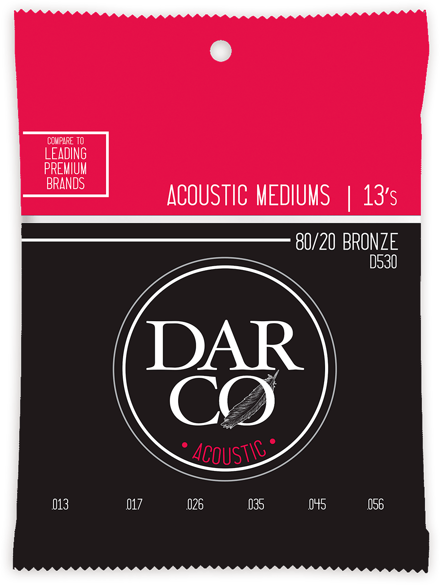 Jeu de cordes guitare acoustique Darco D530 Medium 13-56 Bronze