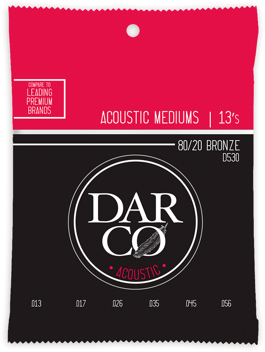 Jeu de cordes guitare acoustique Darco D530 Medium 13-56 Bronze