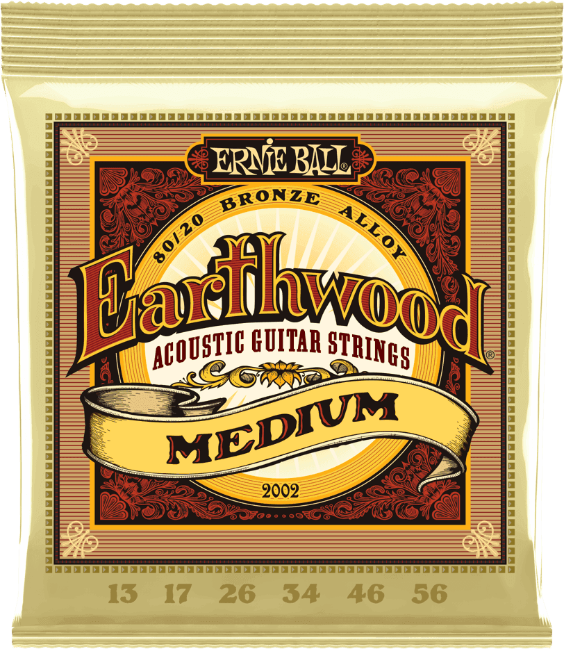 Jeu de cordes ERNIE BALL 2002 Earthwood Bronze – guitare acoustique – Medium 13-56