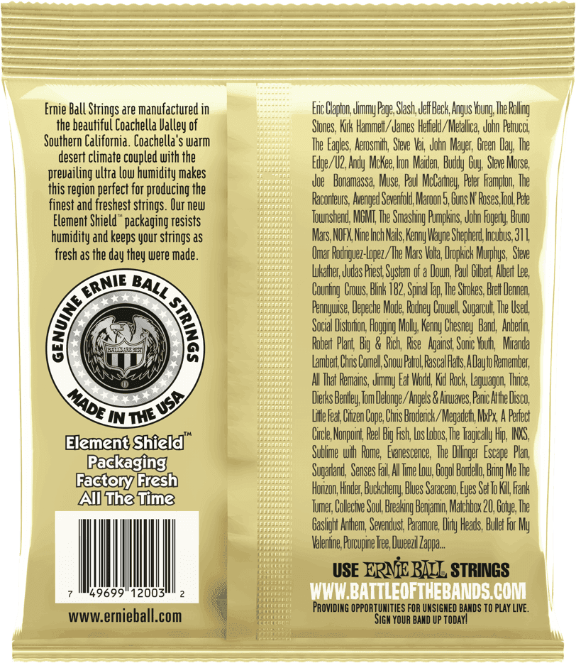 Jeu de cordes ERNIE BALL 2003 Earthwood Bronze – guitare acoustique – Medium Light 12-54
