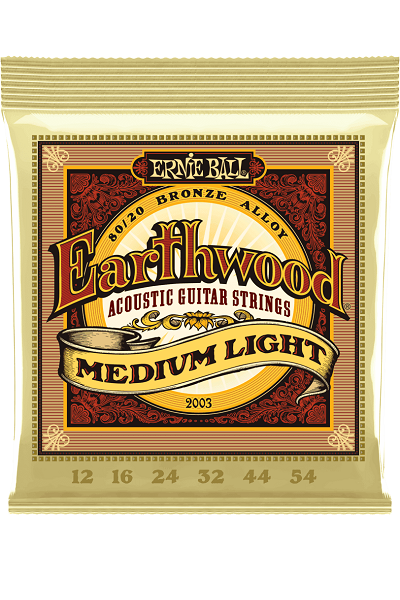Jeu de cordes ERNIE BALL 2003 Earthwood Bronze – guitare acoustique – Medium Light 12-54